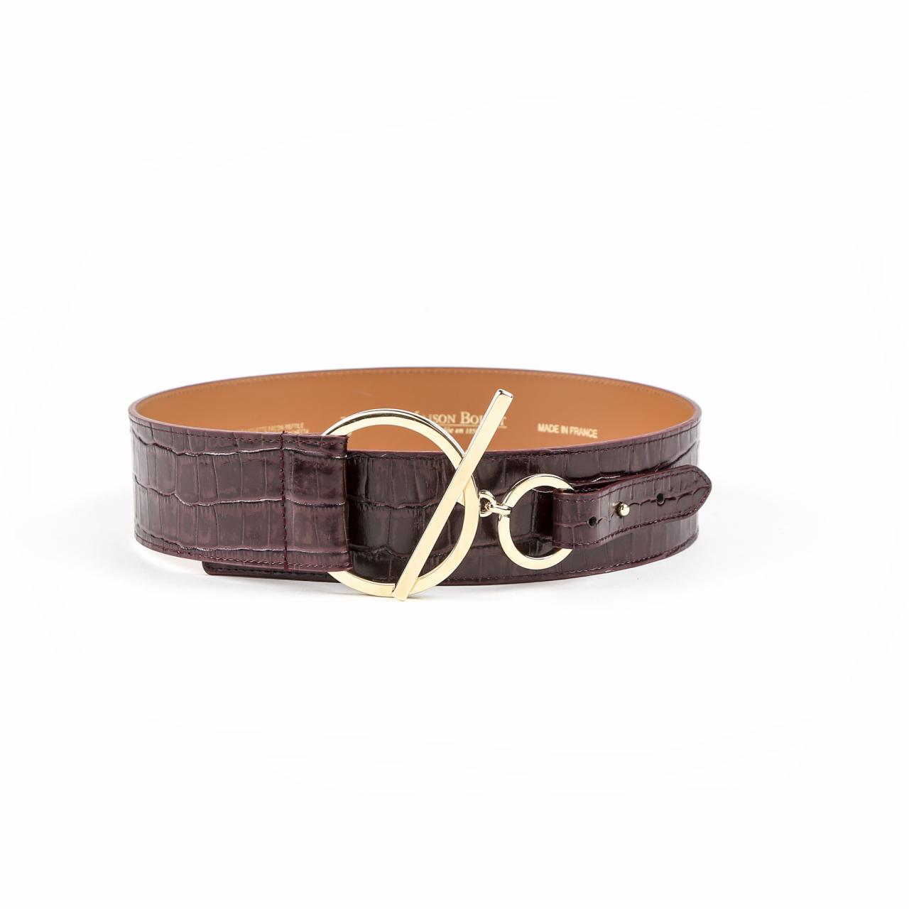 Maison Boinet Brown Leather Adjustable D-Ring Belt, Size 80 94030AS -  Jomashop