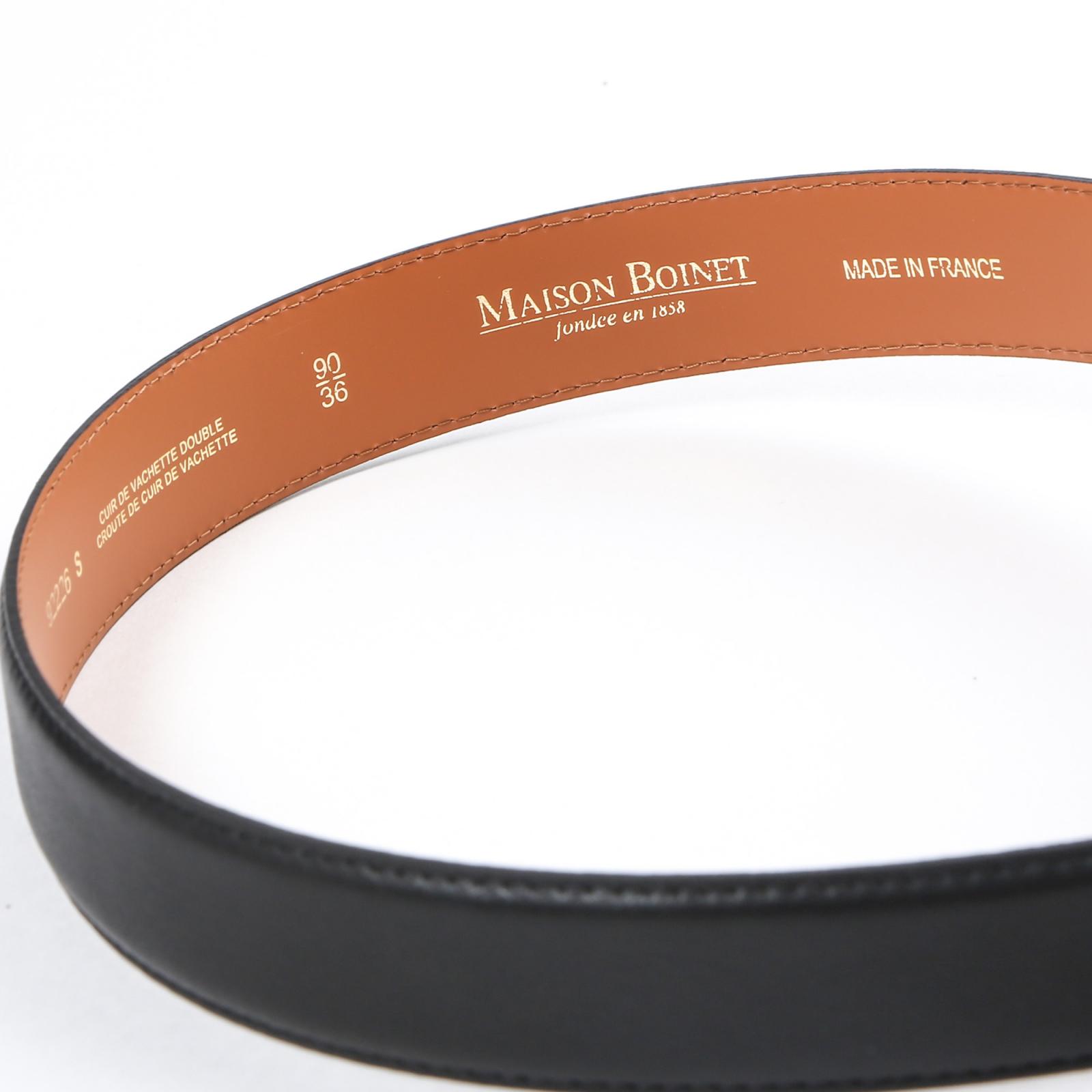 BLACK CALFSKIN BELT | Maison Boinet