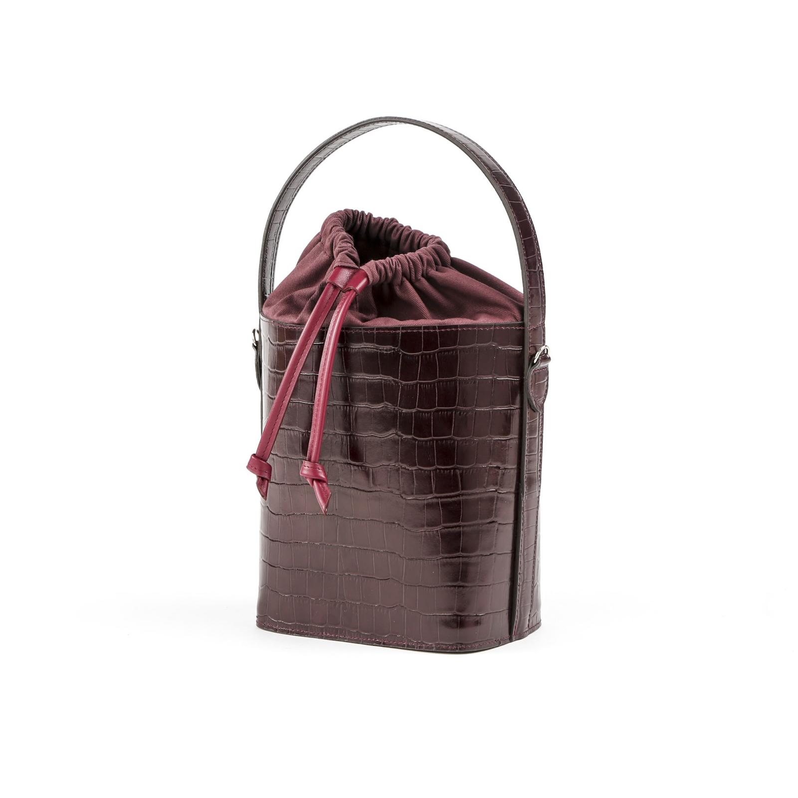 Mango croc store effect bucket bag